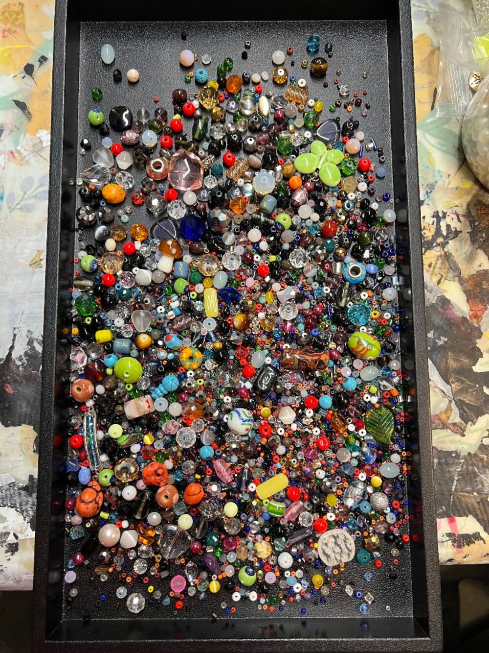 1+ Pound Glass Craft Bead Mix Lot 1